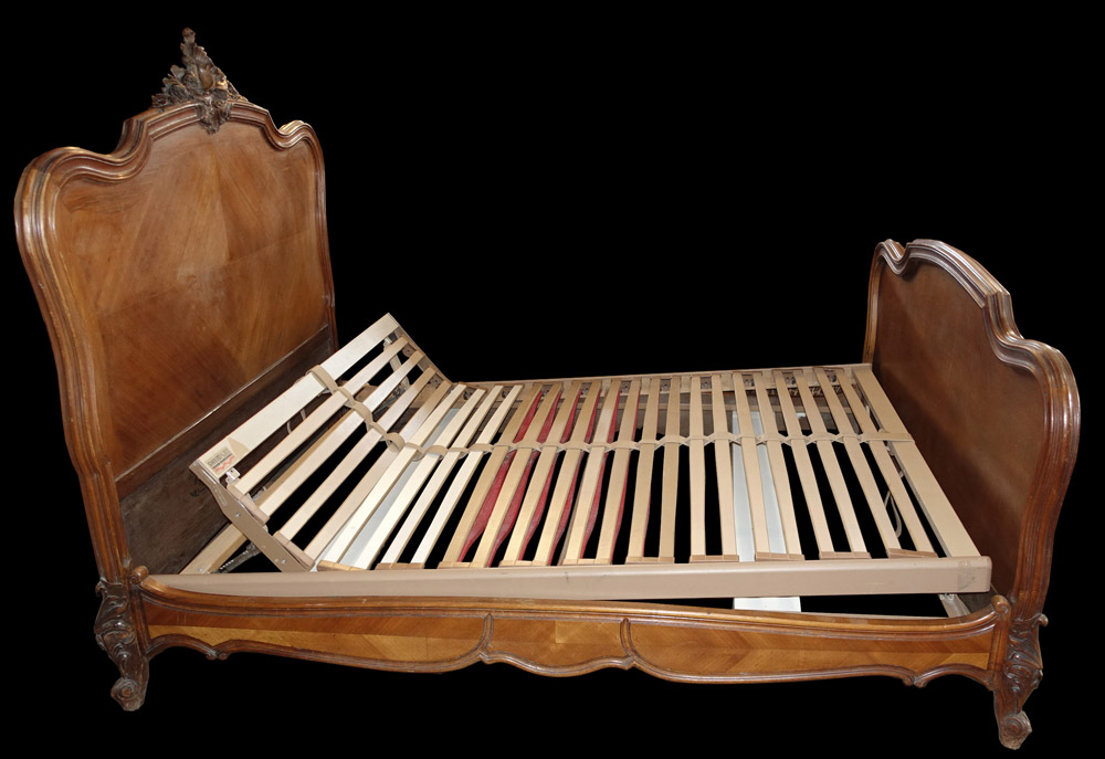 フランスアンティーク ルイ15世様式ベッドフレーム ボトムスプリング